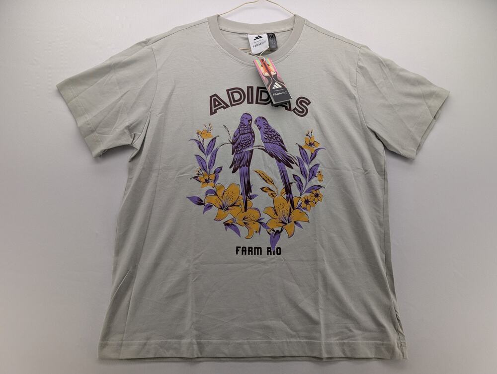NWT Adidas x Farm Rio Women's Birds Graphic T-Shirt size Large